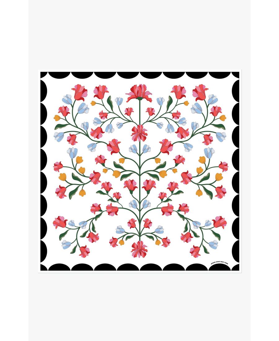 Двусторонний шелковый шарф с цветочным эхом Jessie Zhao New York, White
Двусторонний шелковый шарф с цветочным эхом Jessie Zhao New York, White