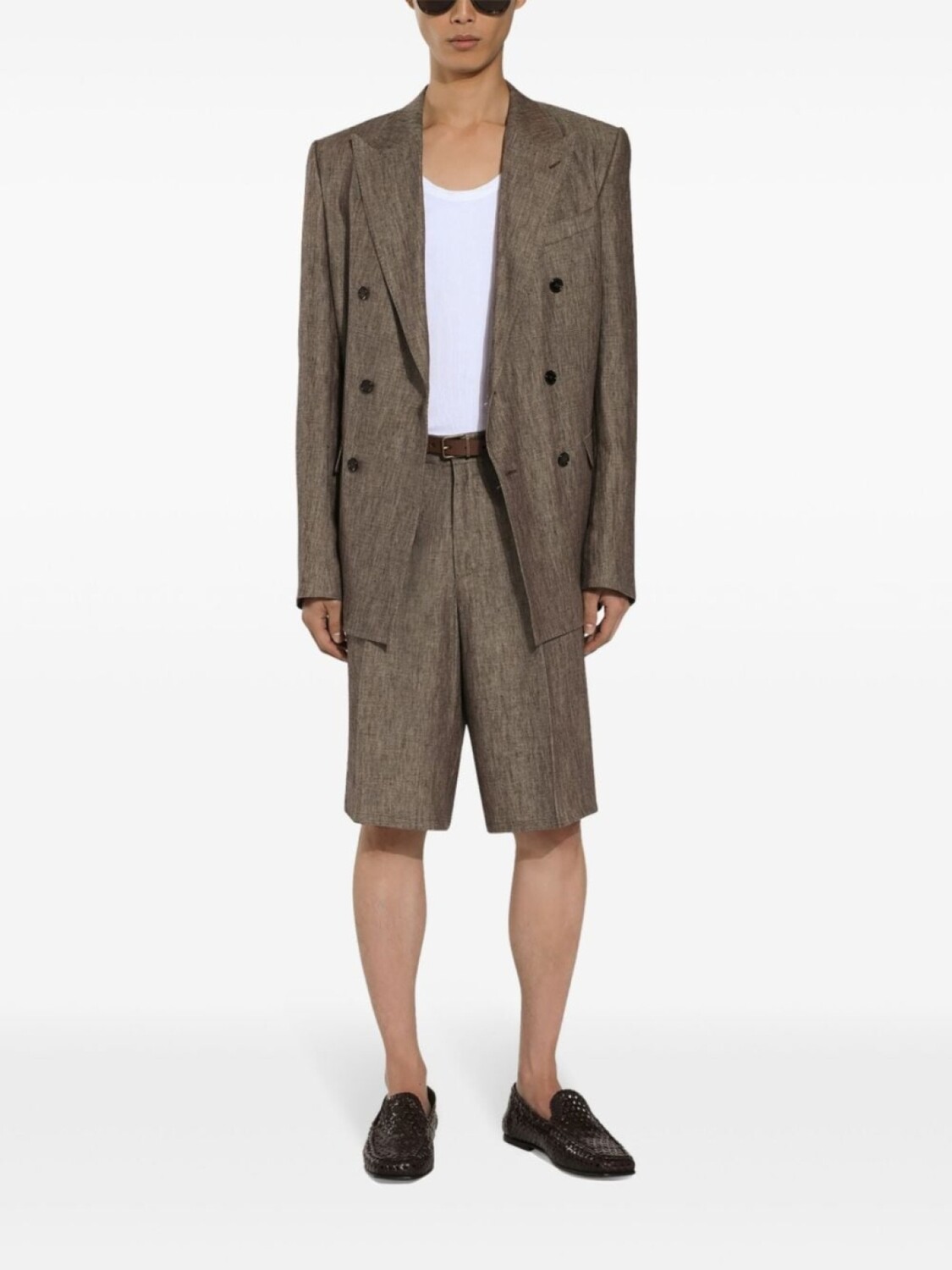 Dolce & Gabbana двубортный льняной пиджак, коричневый
Dolce & Gabbana двубортный льняной пиджак, коричневый