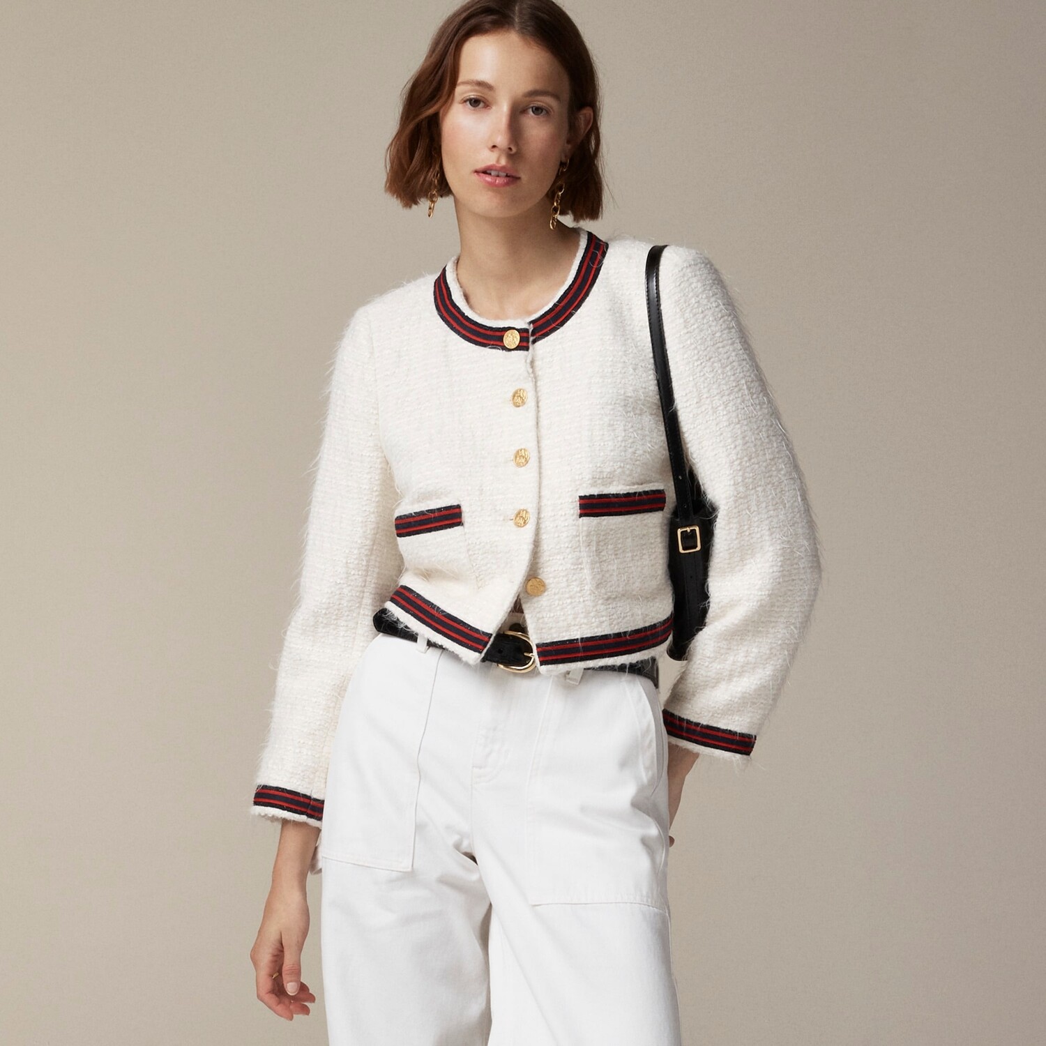 Коллекция дамский жакет с контрастной отделкой из итальянского твида J.Crew, бежевый
Коллекция дамский жакет с контрастной отделкой из итальянского твида J.Crew, бежевый