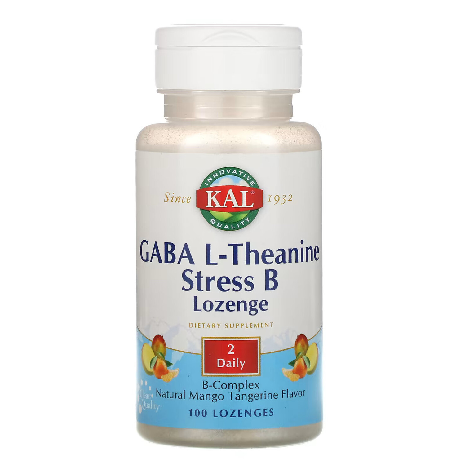 KAL, ГАМК, L-теанин, таблетки Stress B, натуральный аромат манго и танжерина, 100 таблеток
KAL, ГАМК, L-теанин, таблетки Stress B, натуральный аромат манго и танжерина, 100 таблеток