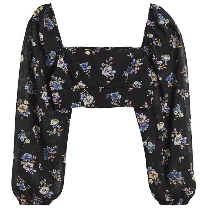 Топ H&M Puff-sleeved Crop, черный
Топ H&M Puff-sleeved Crop, черный