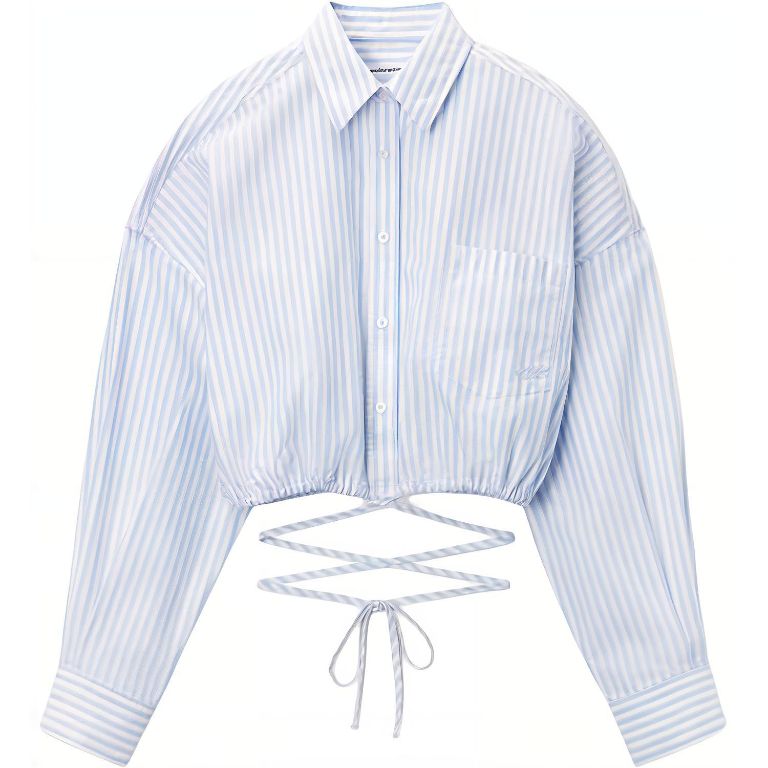 Полосатая укороченная рубашка Alexander Wang, розовый
Полосатая укороченная рубашка Alexander Wang, розовый