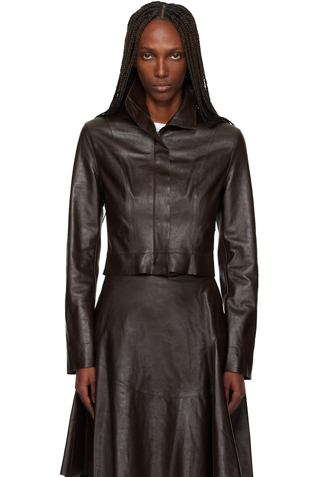 Our Legacy Коричневая кожаная куртка со скрытым креплением
Our Legacy Коричневая кожаная куртка со скрытым креплением