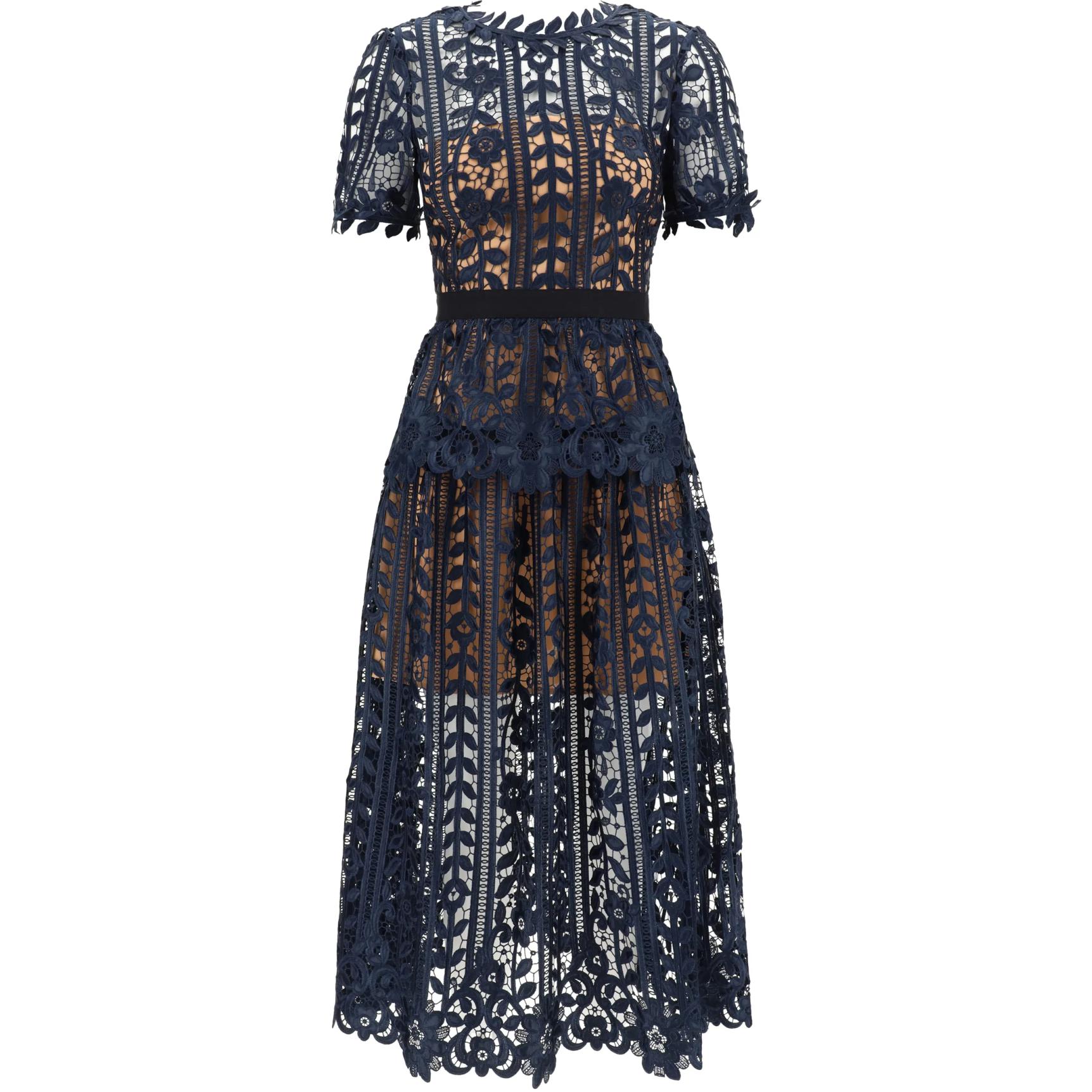 Платье миди с кружевом Self-portrait, синее
Платье миди с кружевом Self-portrait, синее