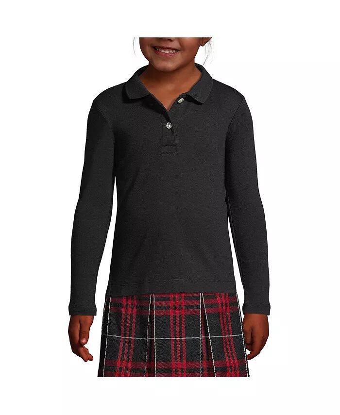 Женская рубашка-поло с длинным рукавом из интерлока для девочек Lands' End, черный
Женская рубашка-поло с длинным рукавом из интерлока для девочек Lands' End, черный