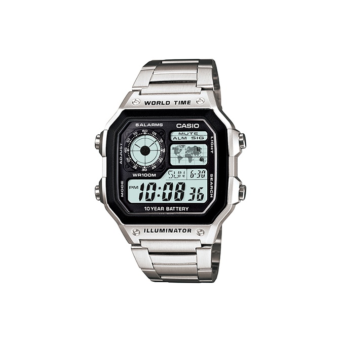 CASIO Часы Illuminator Silver And Black Digital Watch AE1200WHD-1A Black Watch AE-1200WHD-1A
CASIO Часы Illuminator Silver And Black Digital Watch AE1200WHD-1A Black Watch AE-1200WHD-1A