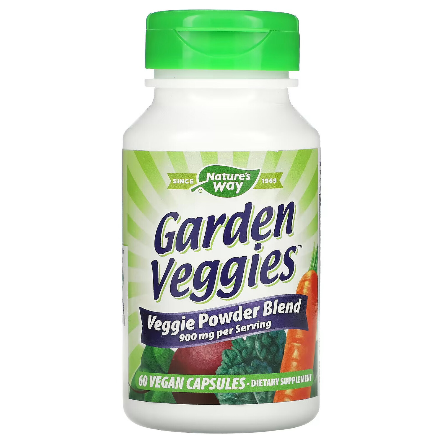 Nature's Way, Garden Veggies, 60 веганских капсул 
Nature's Way, Garden Veggies, 60 веганских капсул