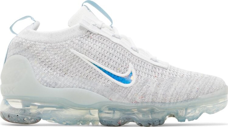 Кроссовки Nike Air VaporMax 2021 Flyknit GS 'Mismatched Swoosh - White Aura', белый 
Кроссовки Nike Air VaporMax 2021 Flyknit GS 'Mismatched Swoosh - White Aura', белый