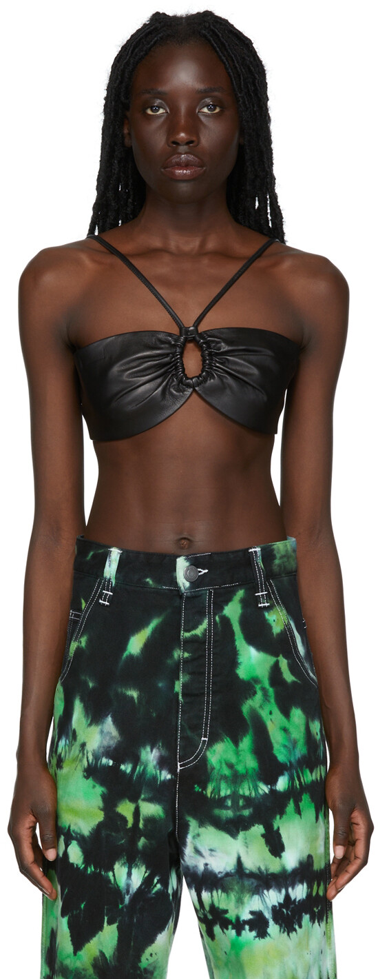 Черный кожаный бюстгальтер AMI Alexandre Mattiussi
Черный кожаный бюстгальтер AMI Alexandre Mattiussi