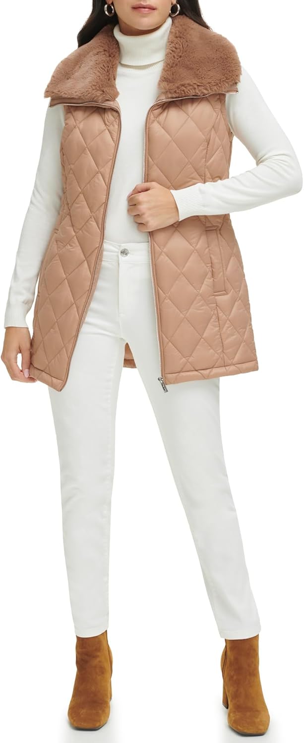 Женская стеганая жилетка Calvin Klein с меховым воротником, коричневый
Женская стеганая жилетка Calvin Klein с меховым воротником, коричневый