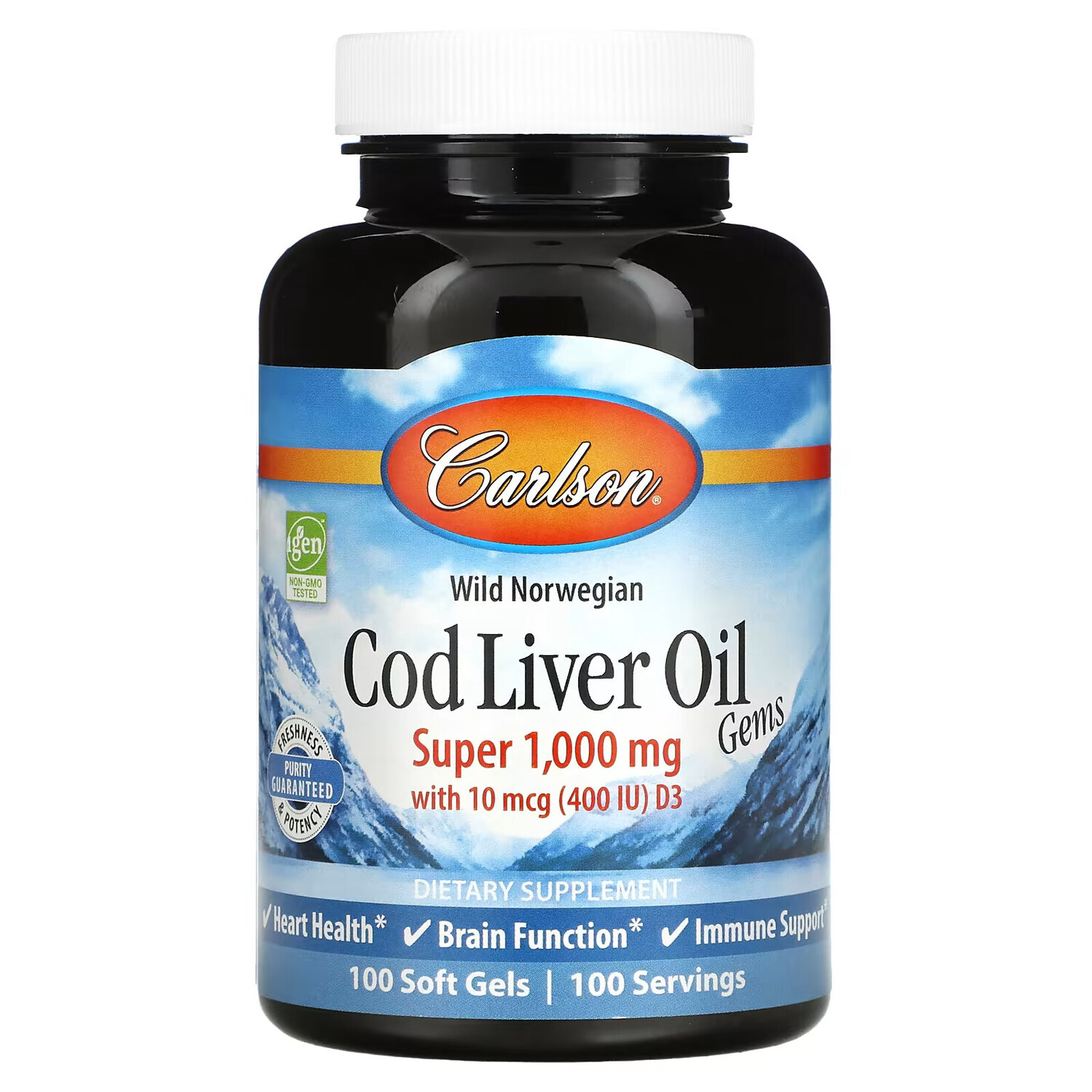 Carlson, Wild Norwegian, Cod Liver Oil Gems, жир печени дикой норвежской трески в капсулах, высшего качества, 1000 мг, 100 капсул
Carlson, Wild Norwegian, Cod Liver Oil Gems, жир печени дикой норвежской трески в капсулах, высшего качества, 1000 мг, 100 капсул