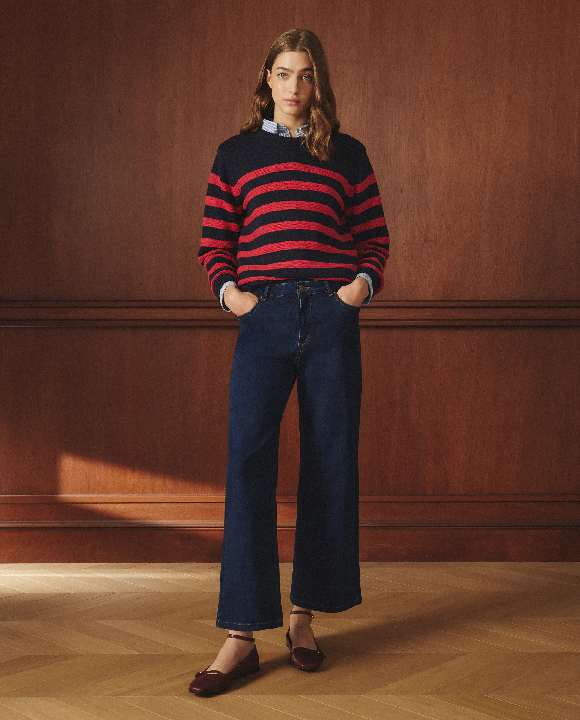 Женский джемпер с круглым вырезом в полоску Lloyd'S, красный
Женский джемпер с круглым вырезом в полоску Lloyd'S, красный