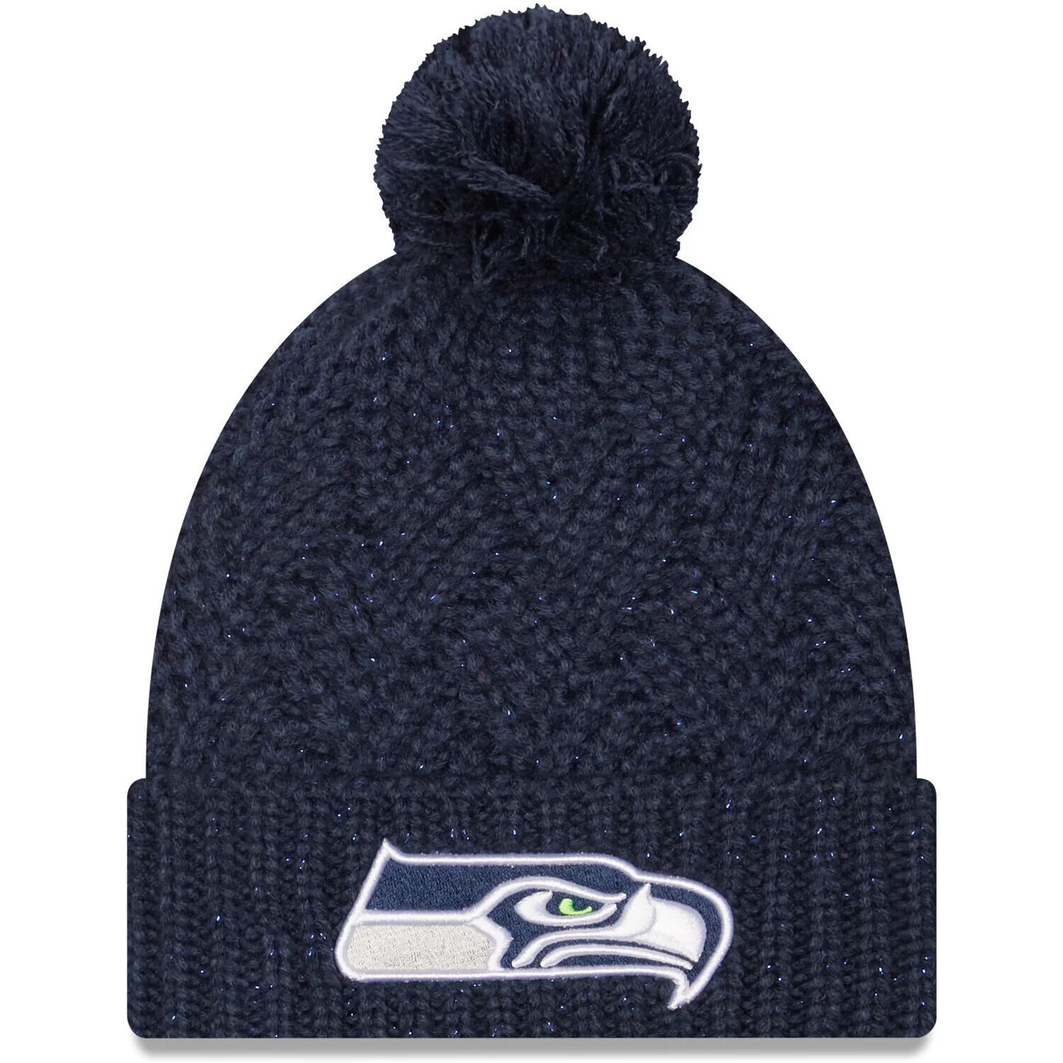 Женская темно-синяя вязаная шапка New Era College Seattle Seahawks с манжетами и помпоном New Era
Женская темно-синяя вязаная шапка New Era College Seattle Seahawks с манжетами и помпоном New Era