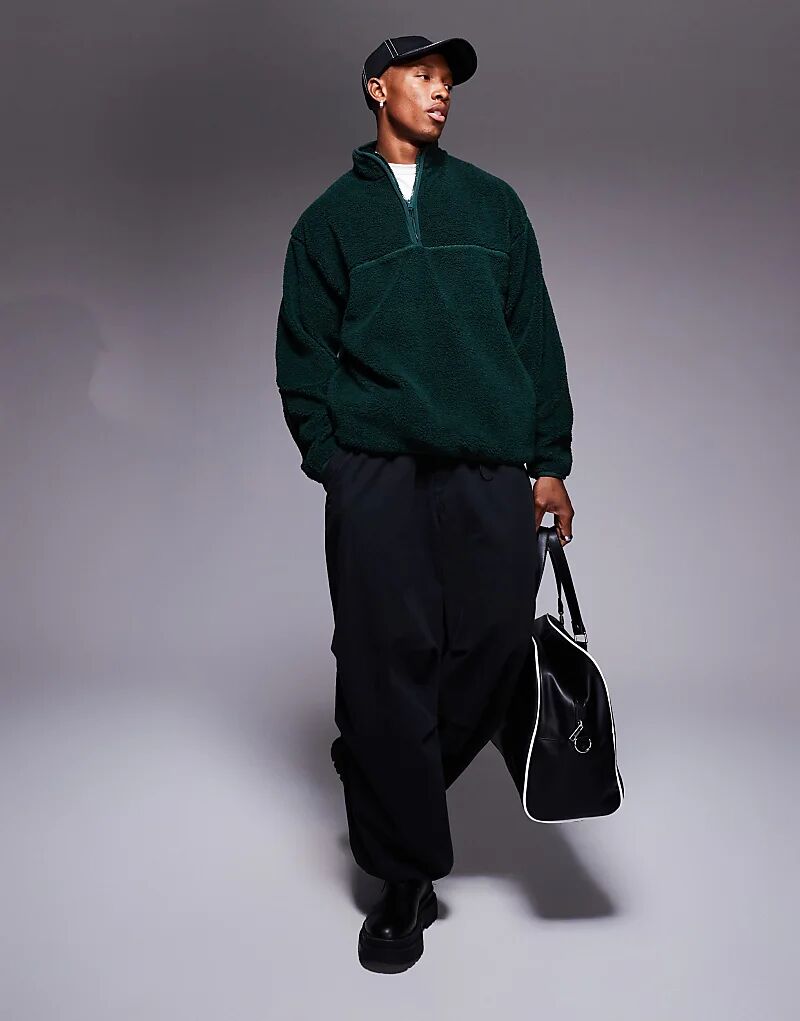 Толстовка свободного кроя с застежкой-молнией на половину длины темно-зеленого цвета ASOS DESIGN
Толстовка свободного кроя с застежкой-молнией на половину длины темно-зеленого цвета ASOS DESIGN