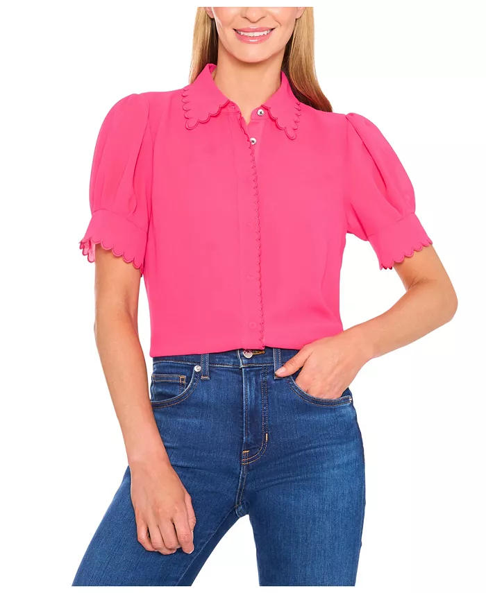 Женский топ с воланами, пышными рукавами и застежкой на пуговицы спереди Cece, розовый
Женский топ с воланами, пышными рукавами и застежкой на пуговицы спереди Cece, розовый