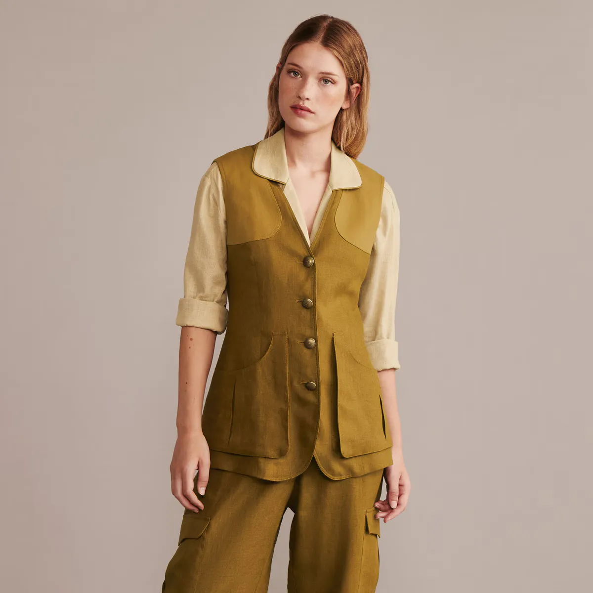 Женский льняной жилет Verhunt, зеленый
Женский льняной жилет Verhunt, зеленый