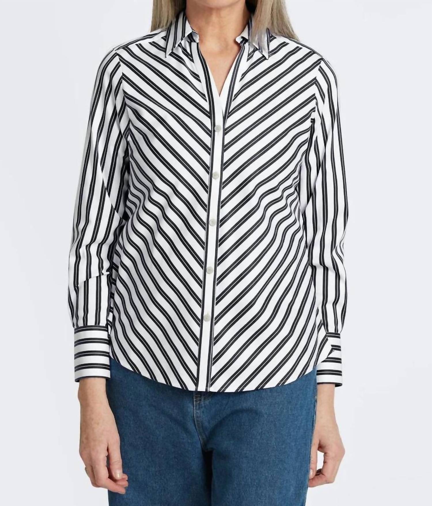 Рубашка Mary No Iron Stretch Stripe с длинным рукавом черного/белого цвета Foxcroft
Рубашка Mary No Iron Stretch Stripe с длинным рукавом черного/белого цвета Foxcroft