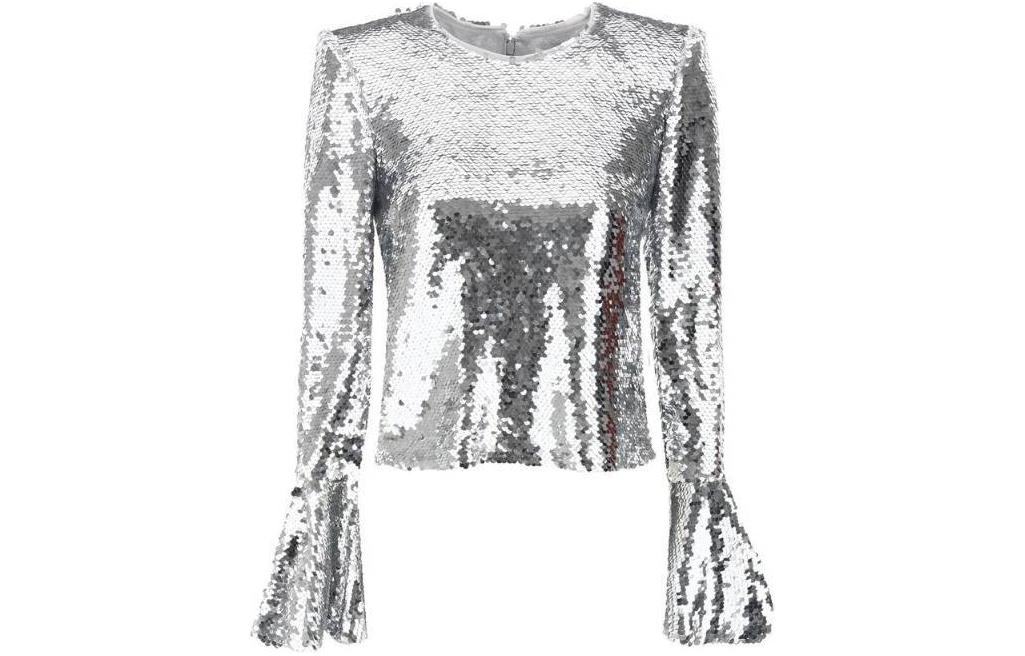 Укороченный топ с круглым вырезом и пайетками «Автопортрет» Self-Portrait, серебро
Укороченный топ с круглым вырезом и пайетками «Автопортрет» Self-Portrait, серебро