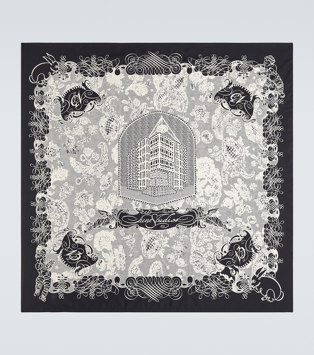 Шелковый шарф с принтом Acne Studios, черный
Шелковый шарф с принтом Acne Studios, черный