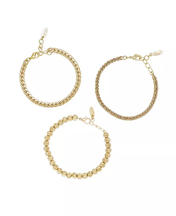 Классический женский комплект из трех браслетов из 18-каратного золота Ettika, gold
Классический женский комплект из трех браслетов из 18-каратного золота Ettika, gold