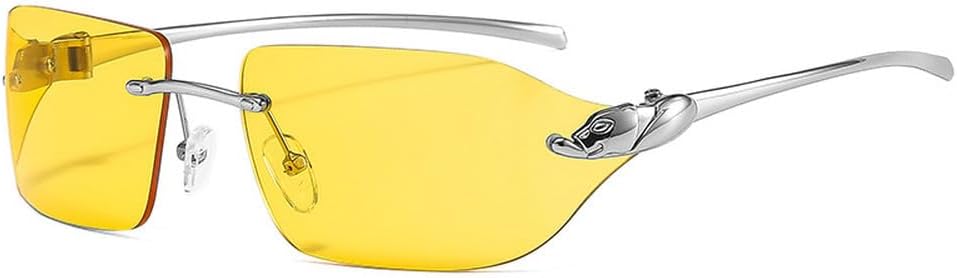 Винтажные уникальные солнцезащитные очки с принтом гепарда для женщин, без оправы, с прозрачными линзами, как у океанских птиц, мужские солнцезащитные очки с защитой от УФ-излучения UV400 WNCKSQ, Silver Yellow
Винтажные уникальные солнцезащитные очки с принтом гепарда для женщин, без оправы, с прозрачными линзами, как у океанских птиц, мужские солнцезащитные очки с защитой от УФ-излучения UV400 WNCKSQ, Silver Yellow