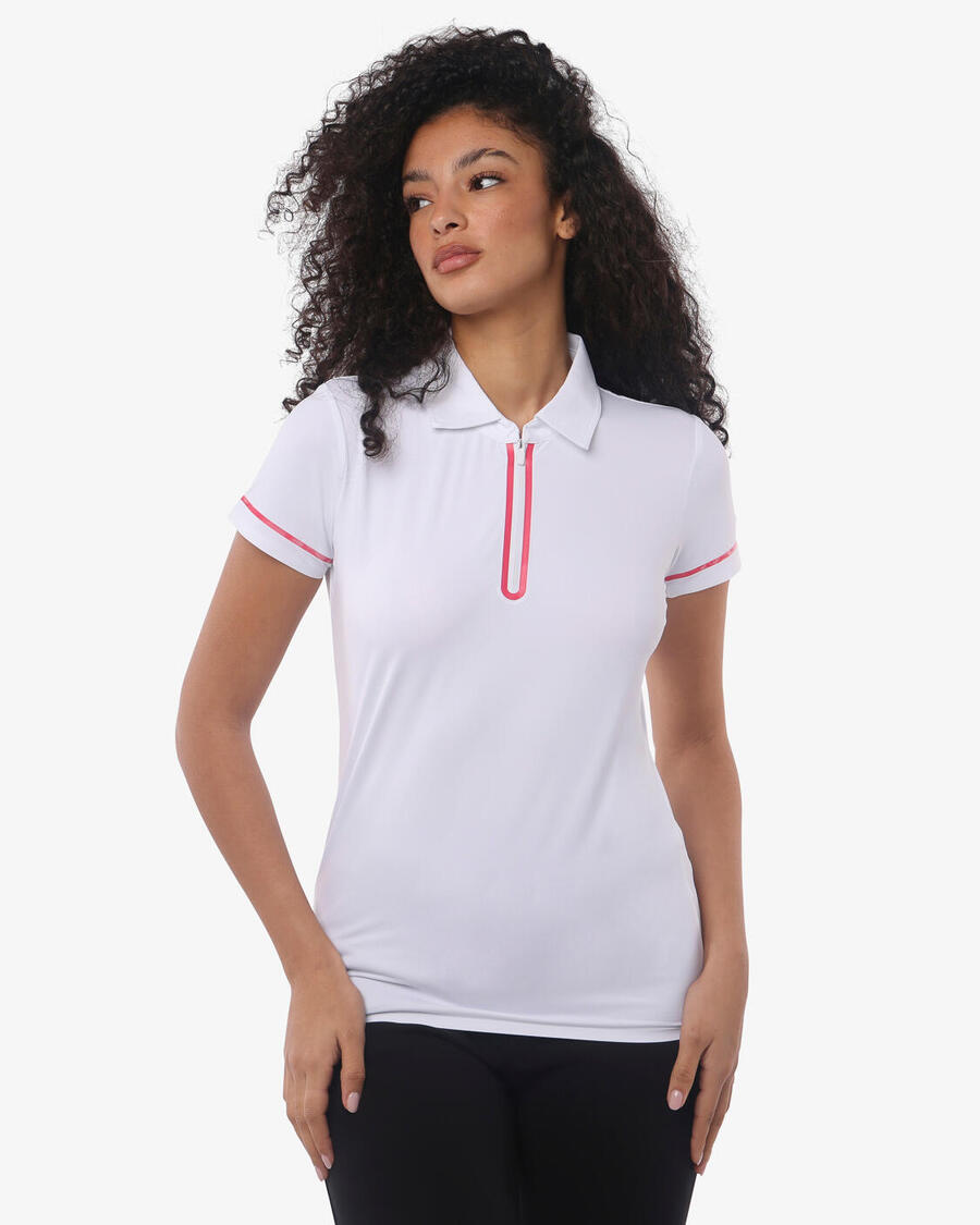 JAKED Белая женская футболка-поло из синтетического материала для фитнеса
JAKED Белая женская футболка-поло из синтетического материала для фитнеса