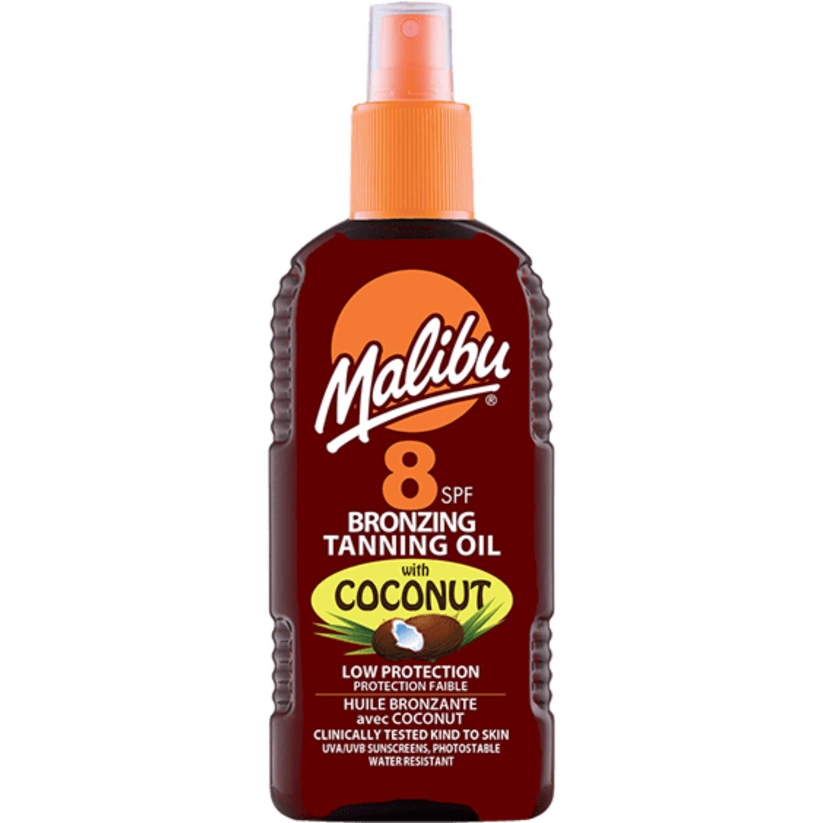 Malibu Bronzing, Бронзирующее масло с кокосом SPF8, 200 мл
Malibu Bronzing, Бронзирующее масло с кокосом SPF8, 200 мл