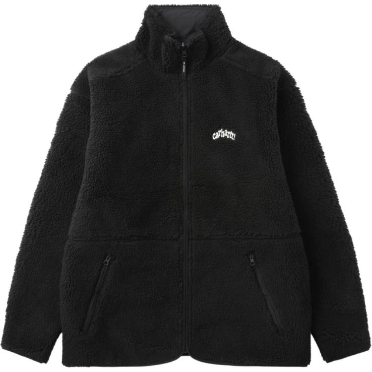 Carhartt WIP Черное пальто с бархатистой текстурой для мужчин, Black 
Carhartt WIP Черное пальто с бархатистой текстурой для мужчин, Black