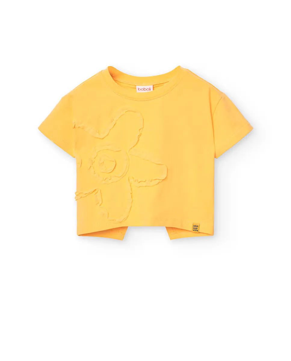 Футболка для девочек с коротким рукавом и вышитым цветком Boboli, цвет Mostaza
Футболка для девочек с коротким рукавом и вышитым цветком Boboli, цвет Mostaza