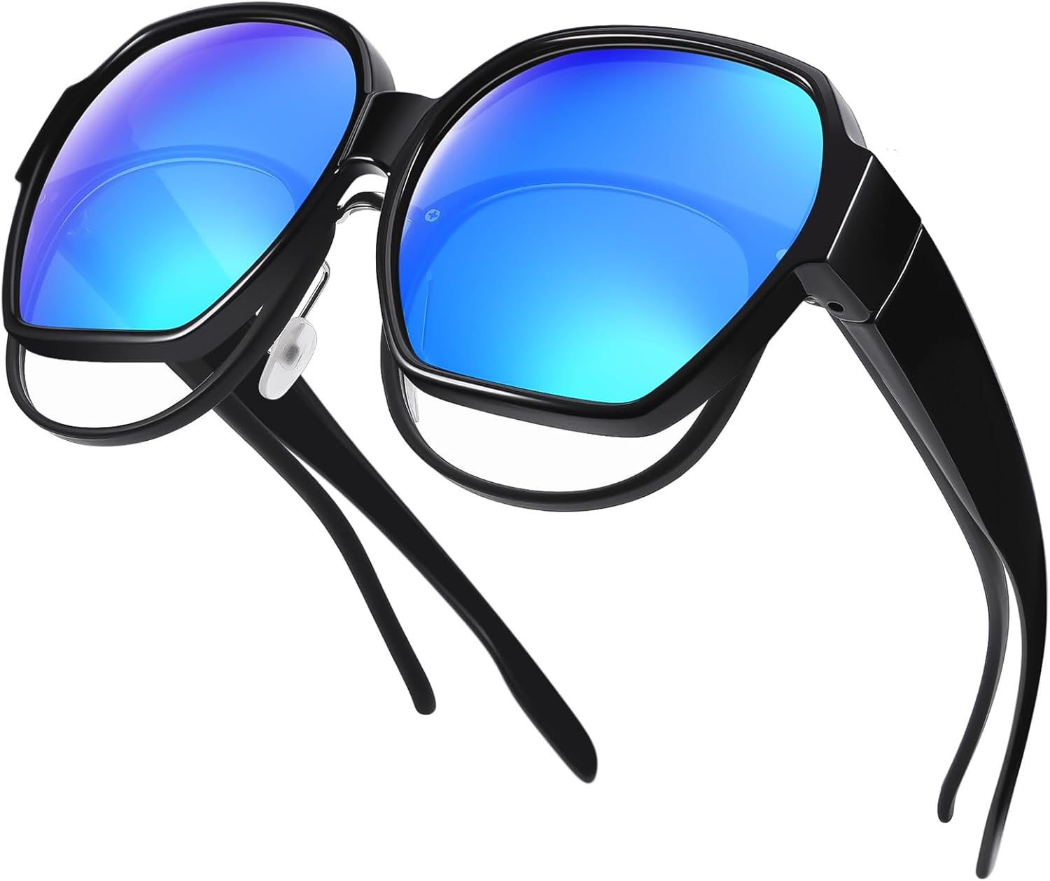 Большие солнцезащитные очки, надеваемые поверх обычных очков, для мужчин и женщин, поляризованные квадратные солнцезащитные очки с линзами, защищающими от УФ-излучения UV400 TINHAO, Black-blue/Mirrored
Большие солнцезащитные очки, надеваемые поверх обычных очков, для мужчин и женщин, поляризованные квадратные солнцезащитные очки с линзами, защищающими от УФ-излучения UV400 TINHAO, Black-blue/Mirrored