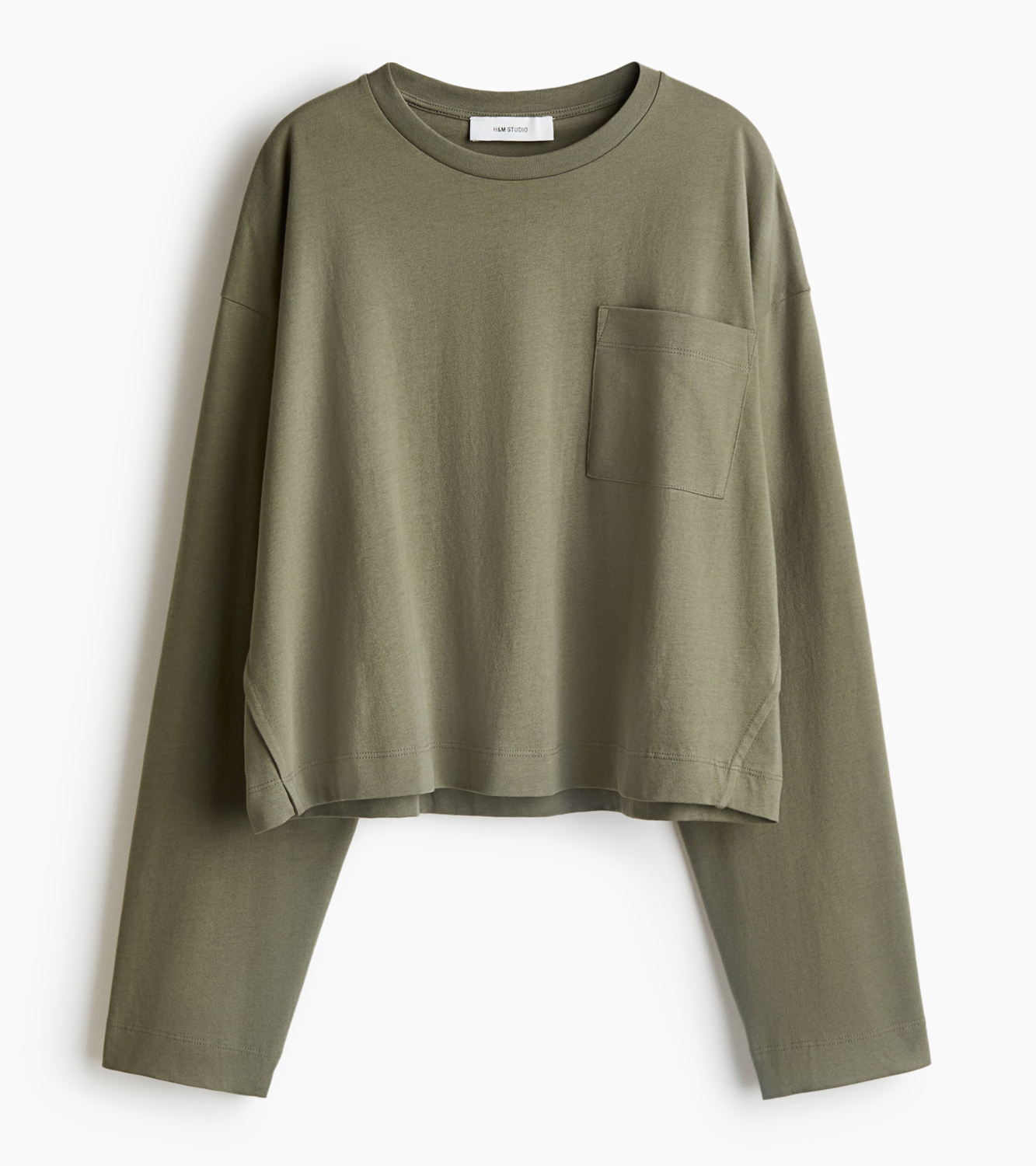 Лонгслив H&M Pocket-detail, хаки
Лонгслив H&M Pocket-detail, хаки