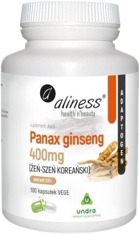 Aliness Panax Ginseng (Корейский женьшень) 400мг, 100 капс. MedicaLine
Aliness Panax Ginseng (Корейский женьшень) 400мг, 100 капс. MedicaLine