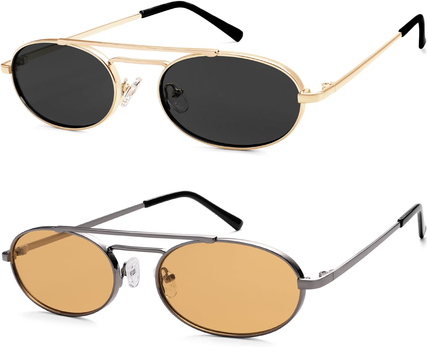Овальные модные ретро-солнцезащитные очки с двойной перемычкой для женщин и мужчин, 90-е годы, узкие винтажные маленькие солнцезащитные очки AR81048 HERJOUR, Gold/Black+silver/Yellow
Овальные модные ретро-солнцезащитные очки с двойной перемычкой для женщин и мужчин, 90-е годы, узкие винтажные маленькие солнцезащитные очки AR81048 HERJOUR, Gold/Black+silver/Yellow
