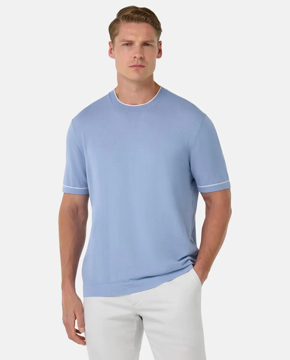 Мужской короткий рукав джемпер из хлопкового крепа Boggi Milano, светло-голубой
Мужской короткий рукав джемпер из хлопкового крепа Boggi Milano, светло-голубой