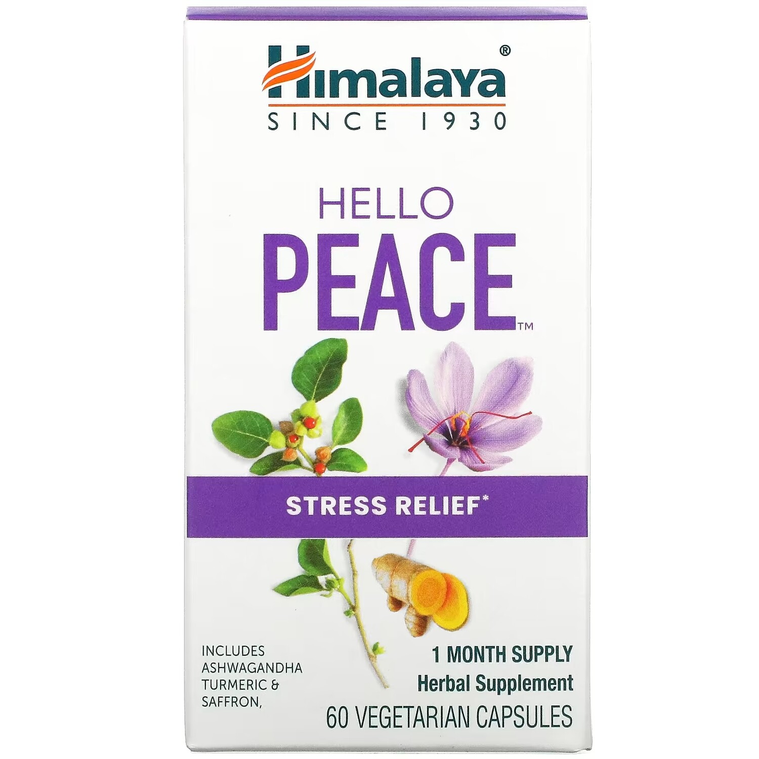 Средство для Снятия Стресса Himalaya Hello Peace, 60 вегетарианских капсул
Средство для Снятия Стресса Himalaya Hello Peace, 60 вегетарианских капсул