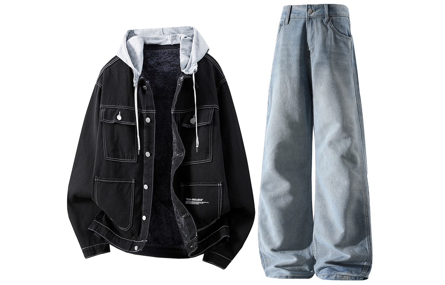 Толстовка Casual Sportswear утепленная с капюшоном унисекс X1617, черный denim jacket+синий pants
Толстовка Casual Sportswear утепленная с капюшоном унисекс X1617, черный denim jacket+синий pants
