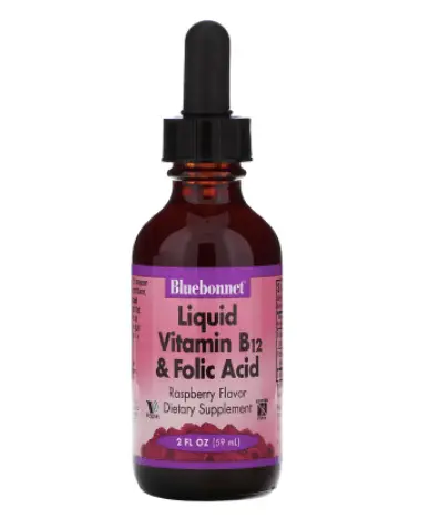 Жидкий витамин B-12 и фолиевая кислота Малина 59 мл Bluebonnet Nutrition
Жидкий витамин B-12 и фолиевая кислота Малина 59 мл Bluebonnet Nutrition