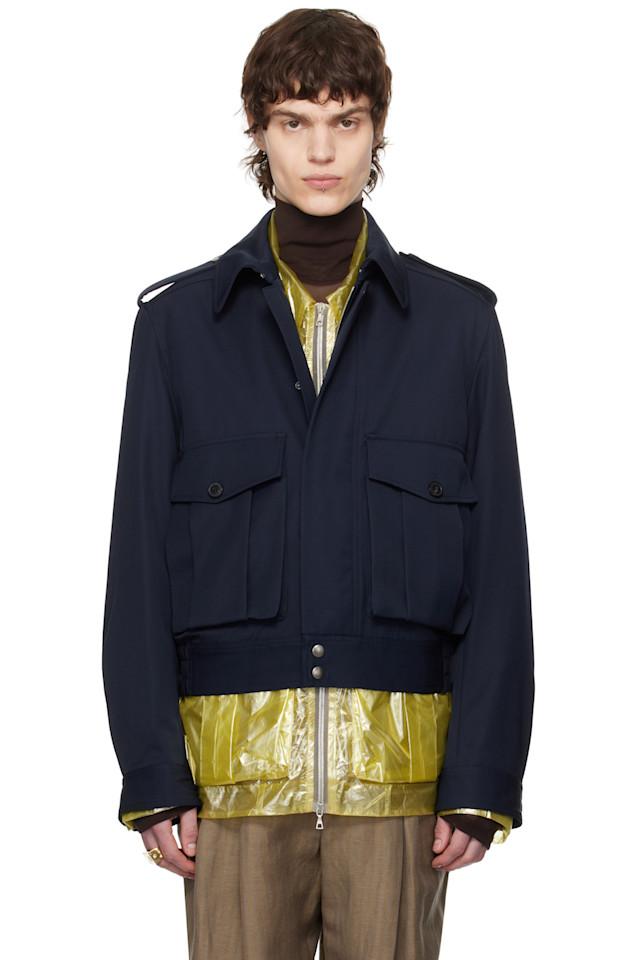 Шерстяная габардиновая куртка Dries Van Noten, синий
Шерстяная габардиновая куртка Dries Van Noten, синий