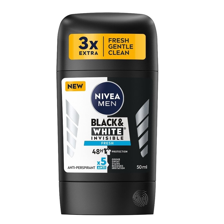 Nivea, Men Black&White Invisible Fresh стик-антиперспирант 50мл
Nivea, Men Black&White Invisible Fresh стик-антиперспирант 50мл