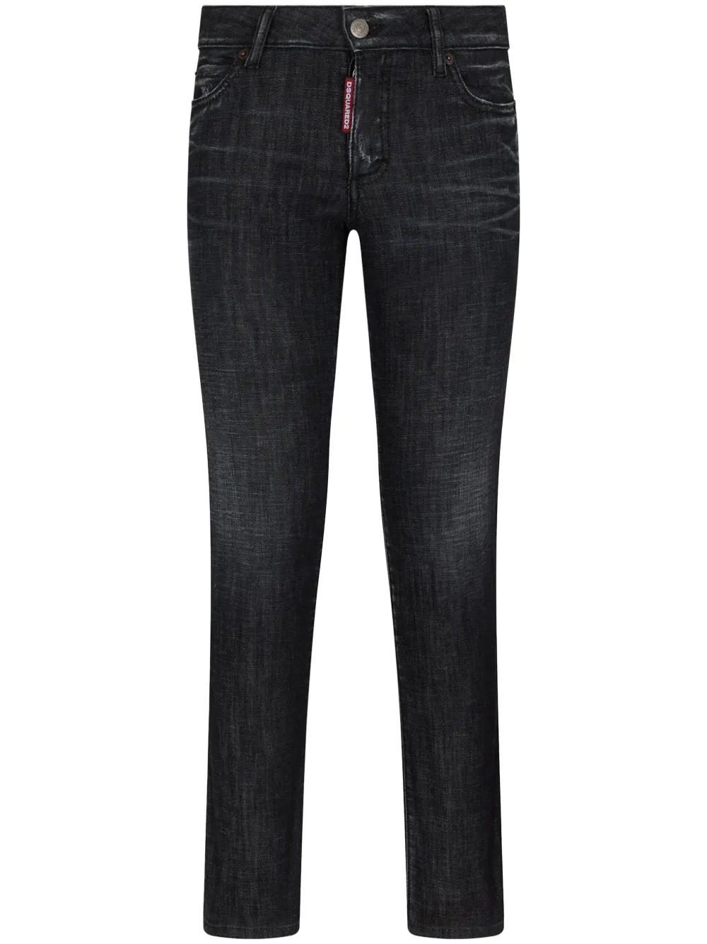 Зауженные джинсы с нашивкой-логотипом DSQUARED2, черный 
Зауженные джинсы с нашивкой-логотипом DSQUARED2, черный