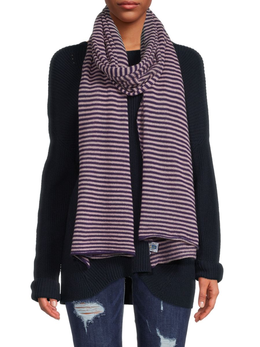 Большой полосатый шарф из кашемирового джерси Portolano, фиолетовый
Большой полосатый шарф из кашемирового джерси Portolano, фиолетовый