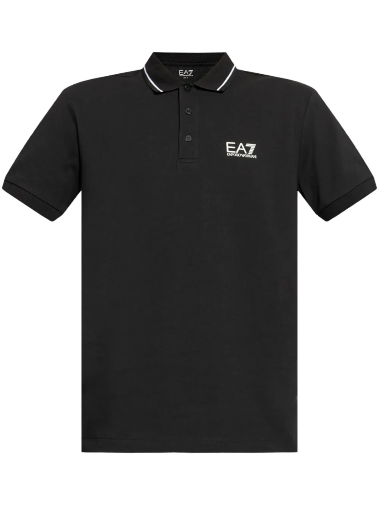 Рубашка-поло Ea7 Emporio Armani из ткани пике, черный 
Рубашка-поло Ea7 Emporio Armani из ткани пике, черный