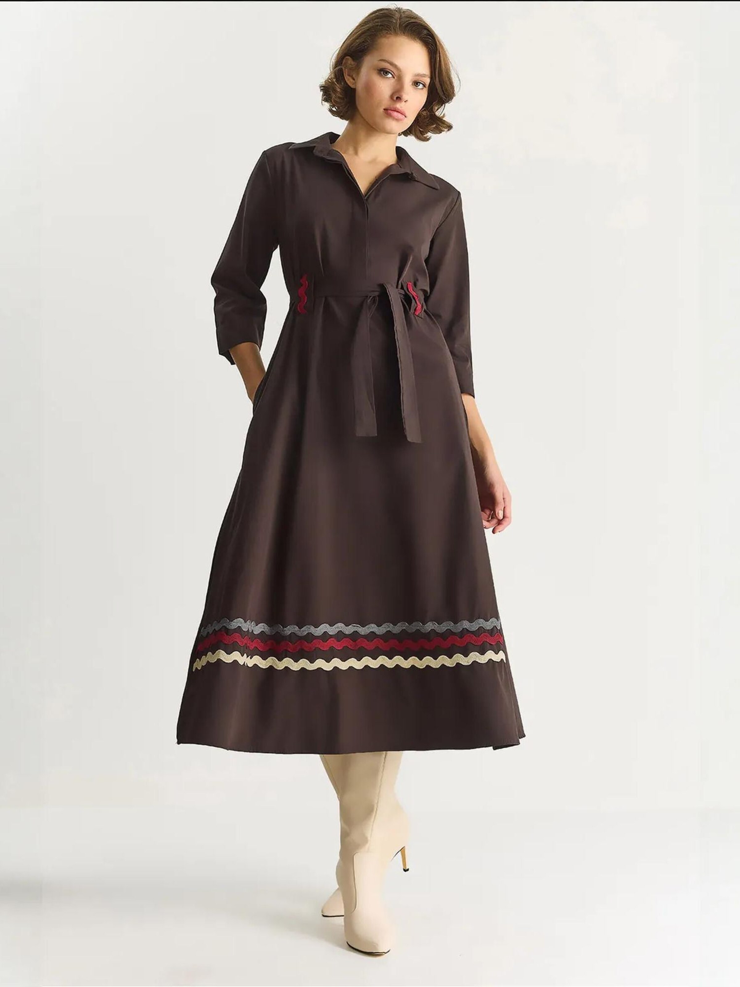 Bianco Lucci Рубашка-платье в коричневом цвете
Bianco Lucci Рубашка-платье в коричневом цвете