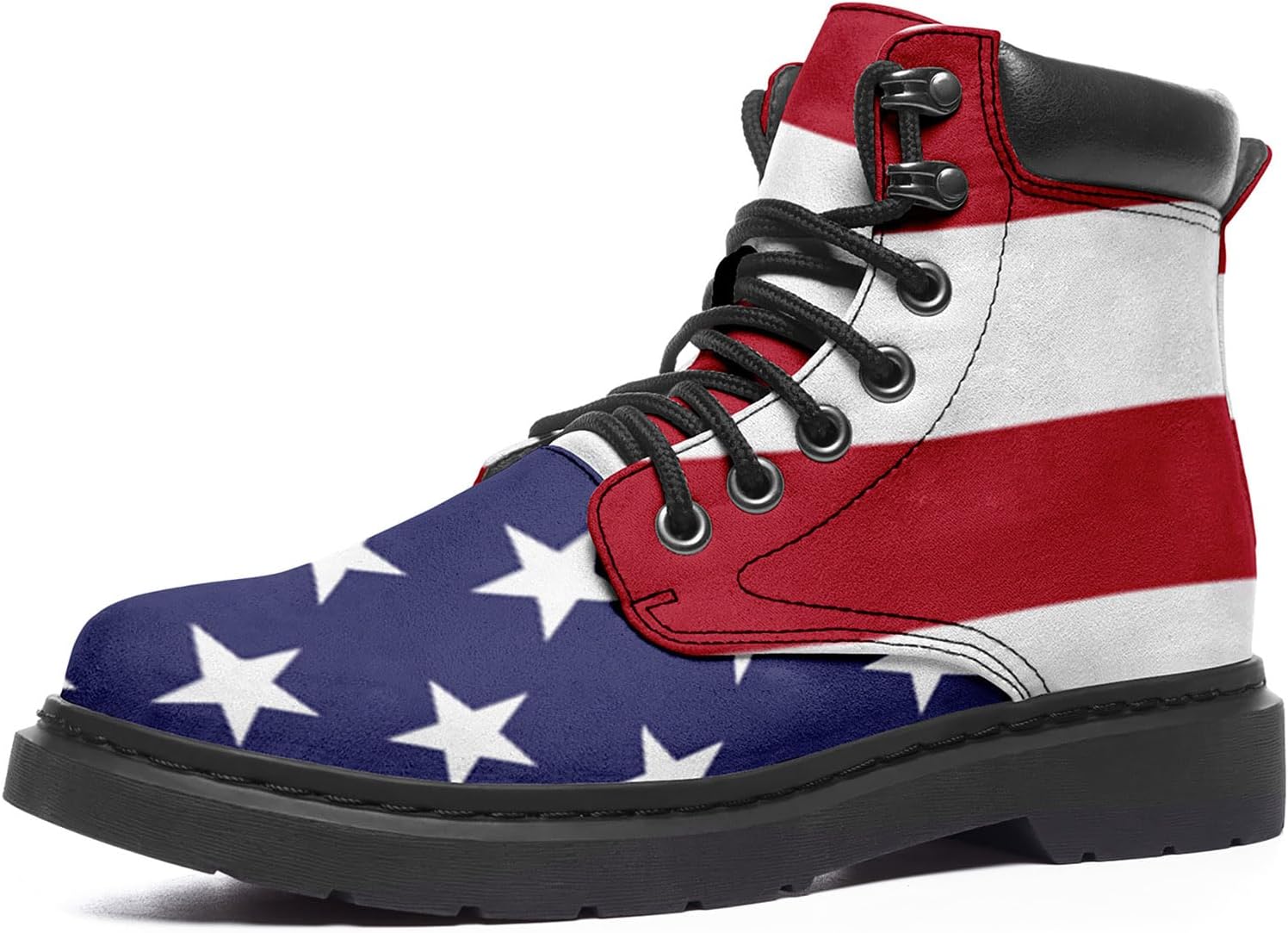 Ботинки Onegam с американским флагом, патриотические, с возможностью персонализации имени, кожаные ботинки на шнуровке с узором звезд и полос для женщин и мужчин, белый
Ботинки Onegam с американским флагом, патриотические, с возможностью персонализации имени, кожаные ботинки на шнуровке с узором звезд и полос для женщин и мужчин, белый