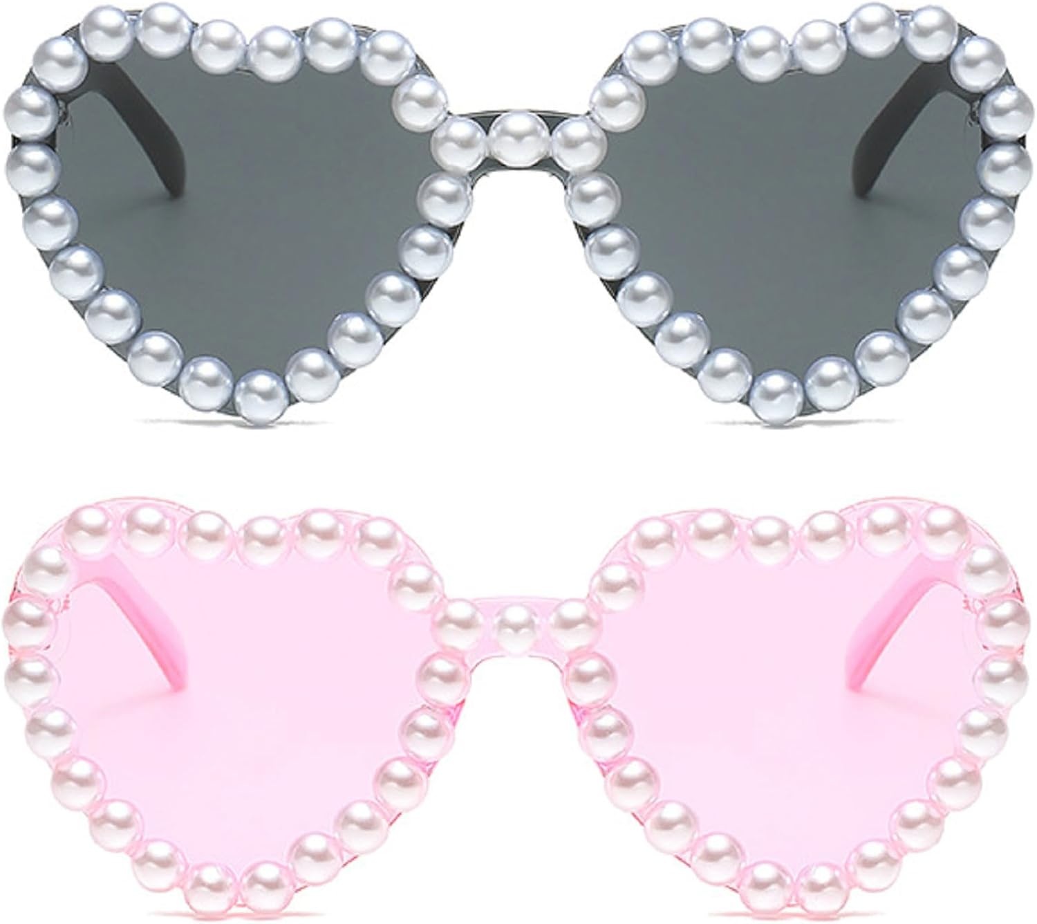Милые солнцезащитные очки в форме сердца для женщин, ретро-винтажные, с жемчужными блестками, идеально подойдут для рейв-вечеринки или свадебного декора mincl, 2pcs-black&pink
Милые солнцезащитные очки в форме сердца для женщин, ретро-винтажные, с жемчужными блестками, идеально подойдут для рейв-вечеринки или свадебного декора mincl, 2pcs-black&pink