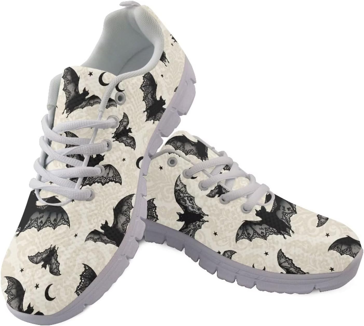 Крутые мужские кроссовки для Хэллоуина, спортивная обувь для хэллоуинской вечеринки, «Угощение или шалость», декор в стиле ужасов Giftpuzz, Bats Stars Moon
Крутые мужские кроссовки для Хэллоуина, спортивная обувь для хэллоуинской вечеринки, «Угощение или шалость», декор в стиле ужасов Giftpuzz, Bats Stars Moon