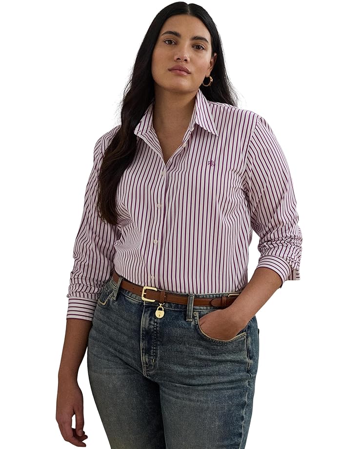 Рубашка Lauren Ralph Lauren Plus Size Classic Fit Striped Broadcloth Shirt, цвет Dark Purple/White
Рубашка Lauren Ralph Lauren Plus Size Classic Fit Striped Broadcloth Shirt, цвет Dark Purple/White