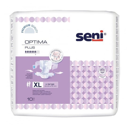 Подгузники Seni Optima Plus XL с регулируемым поясным ремнем 10 шт.
Подгузники Seni Optima Plus XL с регулируемым поясным ремнем 10 шт.