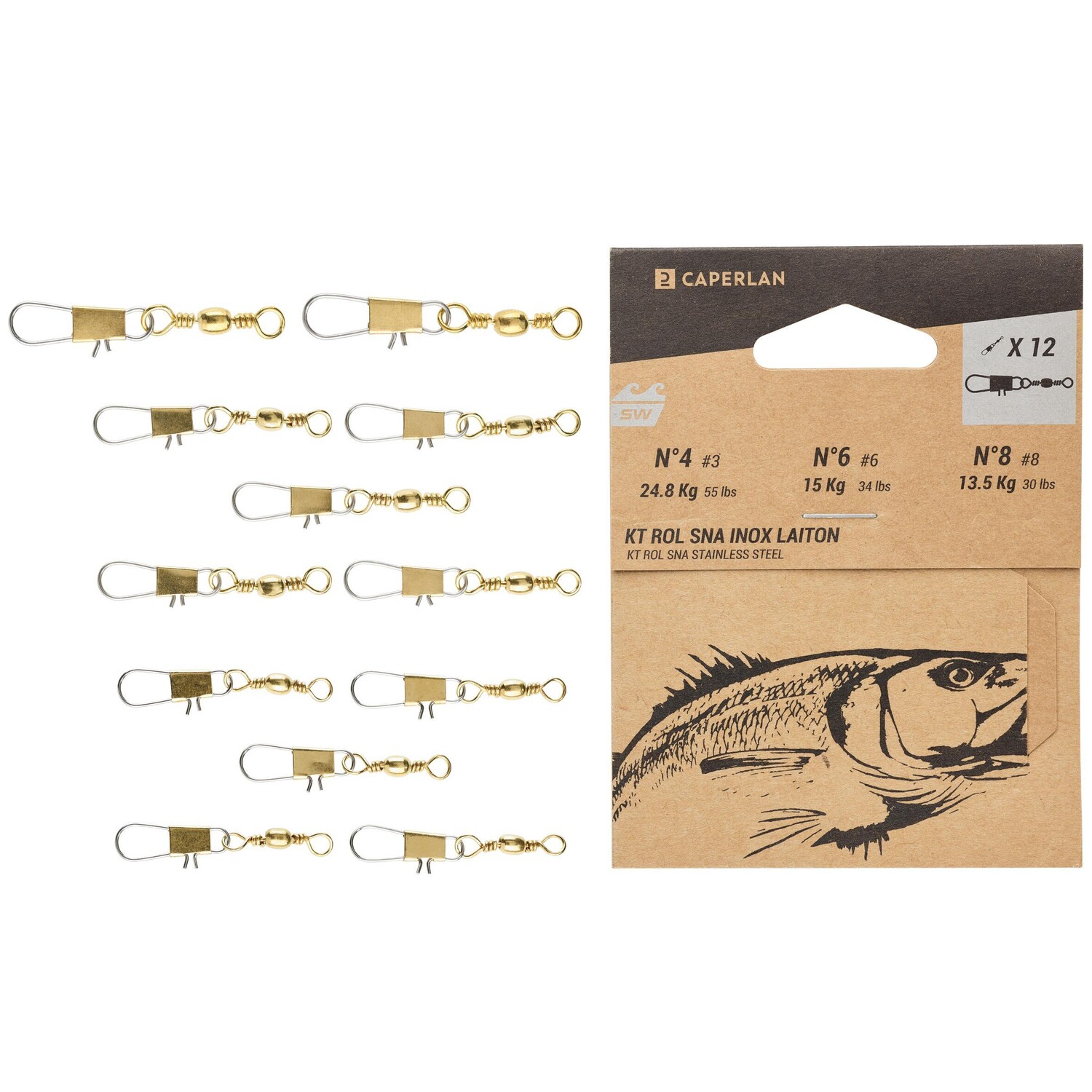 Вертлюг из нержавеющей стали с карабином CAPERLAN
Вертлюг из нержавеющей стали с карабином CAPERLAN