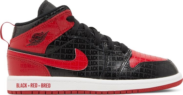 Кроссовки Air Jordan 1 Mid SS PS Black + Red = Bred, черный, Черный;красный, Кроссовки Air Jordan 1 Mid SS PS Black + Red = Bred, черный 
Кроссовки Air Jordan 1 Mid SS PS Black + Red = Bred, черный, Черный;красный, Кроссовки Air Jordan 1 Mid SS PS Black + Red = Bred, черный